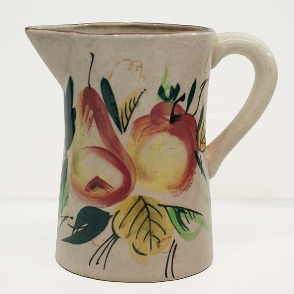 Vintage 60s Mid Century MCM Hand Painted Fruit Motif Mini Pitcher - Picture 1 of 10